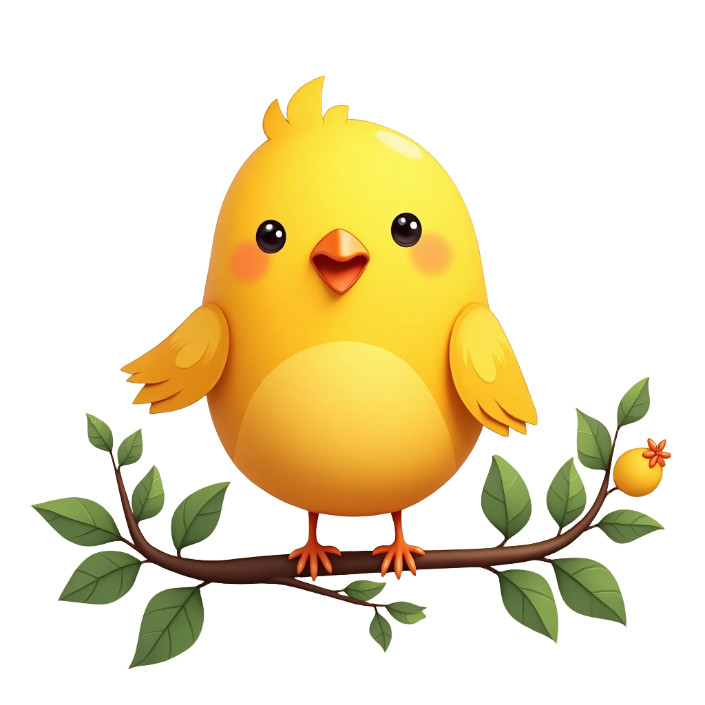 Chirpy Chick on a Branch